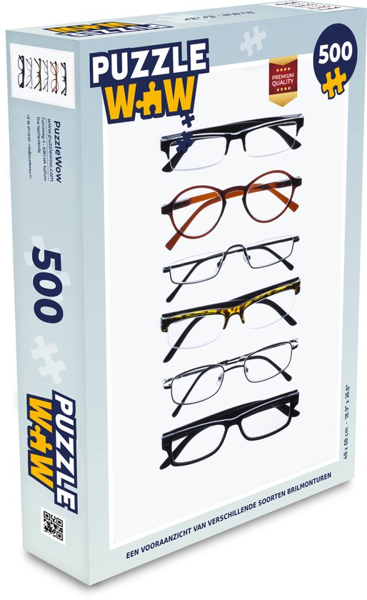 Puzzel 500 stukjes Brillen - Een vooraanzicht van verschillende soorten  brilmonturen ... | bol.com