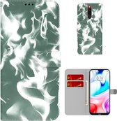 Voor Xiaomi Redmi 8/8A Cloud Fog Pattern Horizontal Flip Leather Case met houder & kaartsleuf & portemonnee (donkergroen)