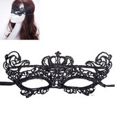 Halloween Masquerade Party Dance Sexy Lady Lace Crown Mask (zwart)