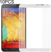 10 STKS Front Screen Outer Glass Lens voor Samsung Galaxy Note III / N9000 (wit)