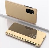 Voor Samsung Galaxy A32 5G vergulde spiegel horizontale flip lederen tas met houder (goud)