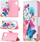 Voor Samsung Galaxy A32 4G Gekleurde Tekening Patroon Horizontale Flip Leren Case met Houder & Kaartsleuven & Portemonnee (Vlinder)