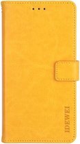 Voor TCL 10 SE idewei Crazy Horse Texture Horizontale Flip lederen tas met houder & kaartsleuven & portemonnee (geel)