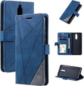 Voor Huawei Mate 10 Lite Skin Feel Splicing Horizontale flip lederen hoes met houder & kaartsleuven & portemonnee & fotolijst (blauw)