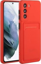 Voor Samsung Galaxy S21 + 5G kaartsleuf ontwerp schokbestendig TPU beschermhoes (rood)