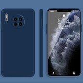 Voor Huawei Mate 30 effen kleur imitatie vloeibare siliconen rechte rand valbestendige volledige dekking beschermhoes (blauw)