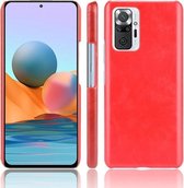 Voor Xiaomi Redmi Note 10 Pro (Indiase versie) / Note 10 Pro Max Schokbestendige Litchi-textuur PC + PU-hoes (rood)