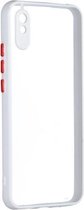 Transparante pc + TPU-telefoonhoes met contrastkleurknop voor Xiaomi Redmi 9A / 9i (wit)