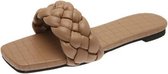 Slangenpatroon buitenste slippers dames zomersandalen, maat: 36 (5 abrikoos)