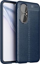 Voor Huawei P50 Litchi Texture TPU schokbestendig hoesje (blauw)