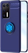 Voor Huawei P40 Lenuo schokbestendige TPU beschermhoes met onzichtbare houder (blauw)