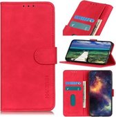 Voor Samsung Galaxy A22 4G (EU-versie) KHAZNEH Retro textuur horizontale flip lederen tas met houder & kaartsleuven & portemonnee (rood)
