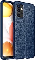 Voor Samsung Galaxy A32 4G Litchi Texture TPU schokbestendig hoesje (blauw)