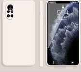 Voor Huawei nova 8 Pro 5G effen kleur imitatie vloeibare siliconen rechte rand valbestendige volledige dekking beschermhoes (wit)