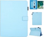 Haar zijdeachtige textuur effen kleur horizontale flip lederen tas met houder & kaartsleuven & fotolijst & antislipstrip voor iPad 10.2 (2020) / (2019) (blauw)