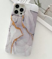 Golden Powder Dream Color Marble Pattern TPU beschermhoes voor iPhone 12 mini (grijs)