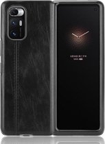 Voor Xiaomi Mi Mix Fold Schokbestendig Naaien Koe Huidtextuur PC + PU + TPU Case (Zwart)