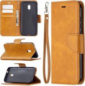 Voor Nokia C1 Plus Retro Lamsvacht Textuur Pure Kleur Horizontale Flip PU Lederen Case met Houder & Kaartsleuven & Portemonnee & Lanyard (Geel)
