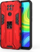 Voor Xiaomi Redmi Note 9 Supersonic PC + TPU schokbestendige beschermhoes met houder (rood)