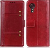 Voor Samsung Galaxy Xcover 5 Peas Crazy Horse Texture Horizontale Flip Leren Case met Houder & Kaartsleuven & Portemonnee (Rood)