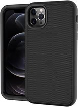 Effen kleur pc + siliconen schokbestendig skid-proof stofdicht hoesje voor iPhone 11 Pro Max (zwart)