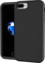 Effen kleur pc + siliconen schokbestendig skid-proof stofdicht hoesje voor iPhone 6 & 6s / 7/8 (zwart)