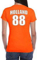 Oranje supporter t-shirt - rugnummer 88 - Holland / Nederland fan shirt / kleding voor dames S