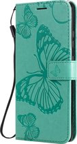 Samsung Galaxy S10 Lite Hoesje - Mobigear - Butterfly Serie - Kunstlederen Bookcase - Turquoise - Hoesje Geschikt Voor Samsung Galaxy S10 Lite