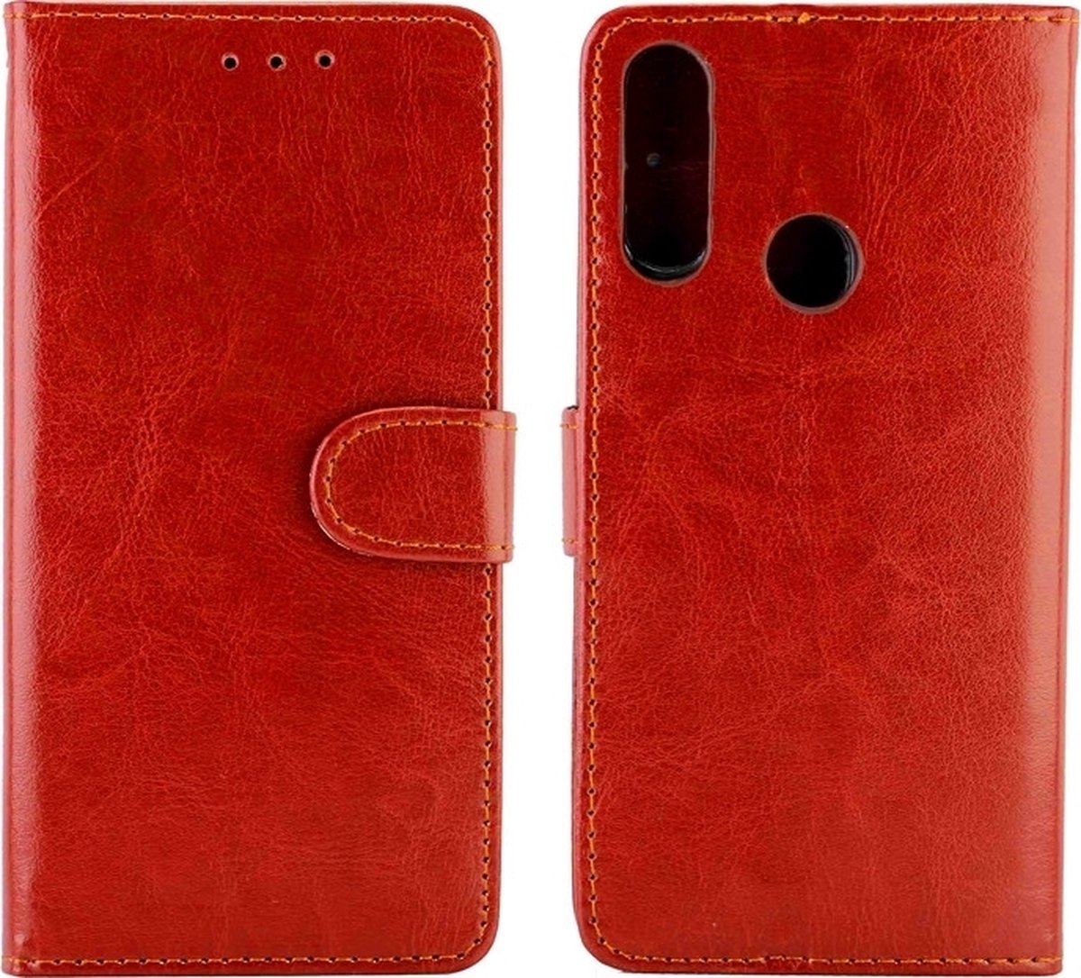 Mobigear Telefoonhoesje geschikt voor OPPO A31 Hoesje | Mobigear Wallet Bookcase Portemonnee | Pasjeshouder voor 3 Pasjes | Telefoonhoesje voor Pinpas / OV Kaart / Rijbewijs - Bruin