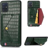 Samsung Galaxy A71 Hoesje - Mobigear - Croco Wallet Serie - Kunstlederen Backcover - Groen - Hoesje Geschikt Voor Samsung Galaxy A71