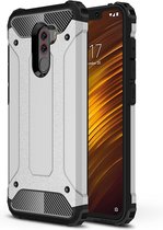 Xiaomi Pocophone F1 Hoesje - Mobigear - Outdoor Serie - Hardcase Backcover - Zilver - Hoesje Geschikt Voor Xiaomi Pocophone F1