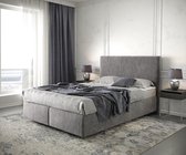 Bed Dream-Well Taupe 140x200 cm Microvezel stof met matras en topper boxspring-bed