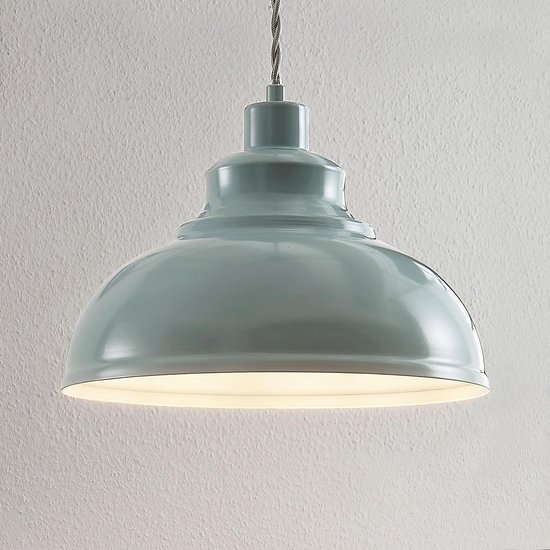 Lindby - hanglamp - 1licht - metaal - H: 19.7 cm - E27 - lichtblauw
