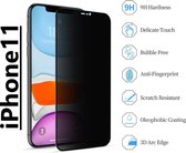 privacy screenprotector iphone 11 -Beschermglas - 9H Glas - Zwarte Rand-Full Cover