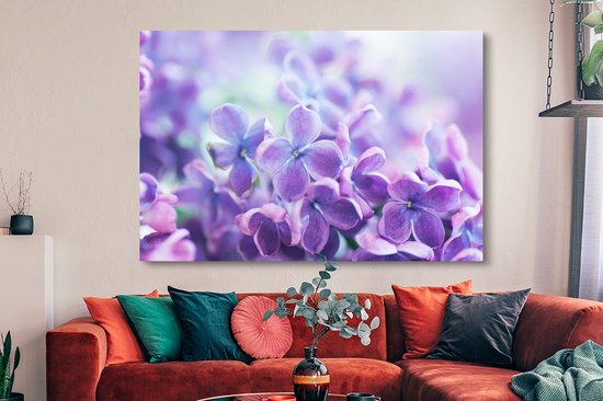 Peintures sur toile - Gros plan d'un lilas violet - 150x100 cm - Décoration murale Art