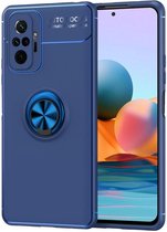 Xiaomi Redmi Note 10 Pro Hoesje met Ring Kickstand Blauw