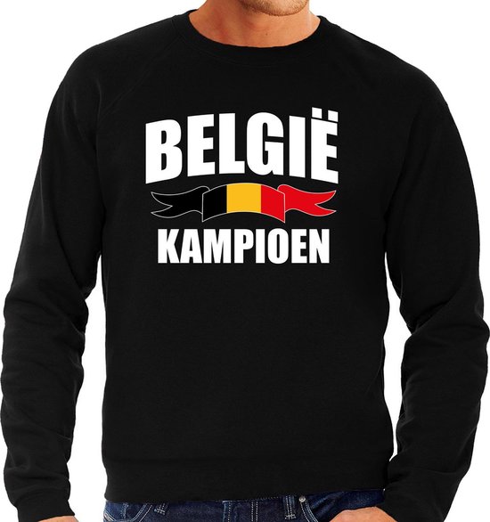 Belgie kampioen supporter sweater zwart EK/ WK voor heren - EK/ WK trui /  outfit M | bol