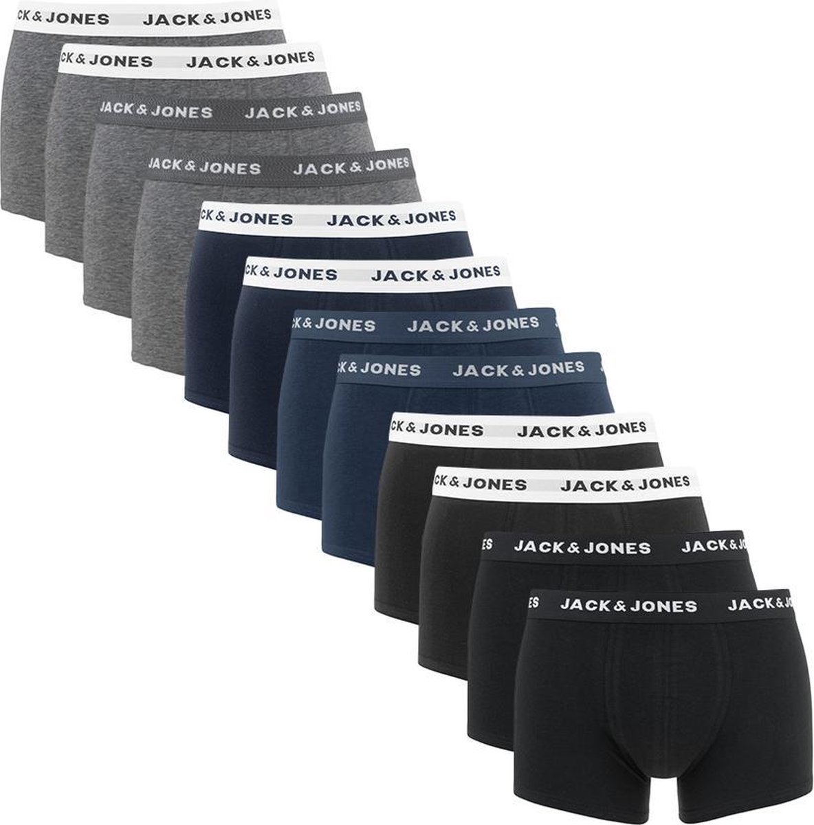 JACK&JONES ACCESSORIES JACSOLID TRUNKS 12 PACKS Heren Onderbroek - Maat L