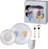 Woezel En Pip Melamine Eetset 5 Dlg. Roze
