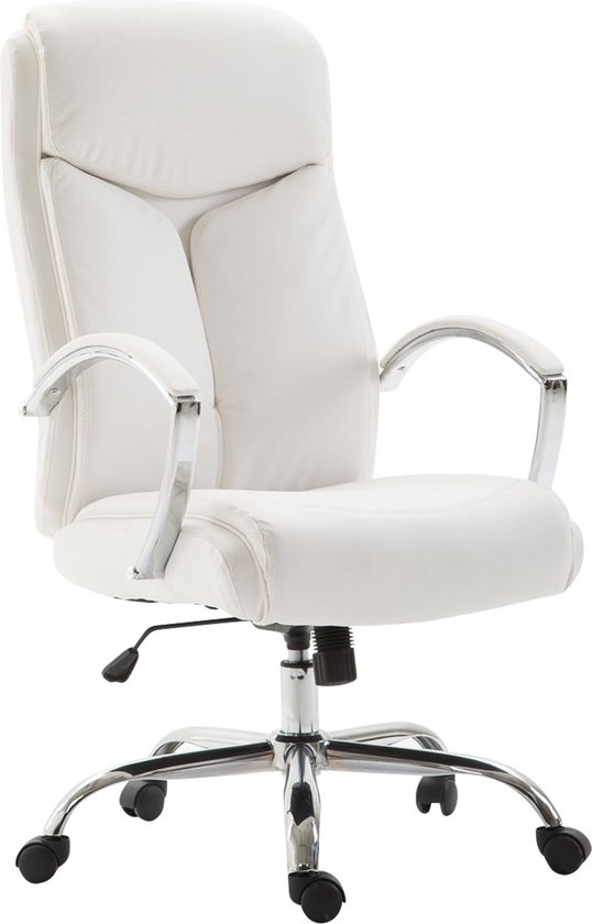 CLP Vaud XL Bureaustoel - Voor volwassenen - Met armleuningen - Ergonomisch - Kunstleer - wit