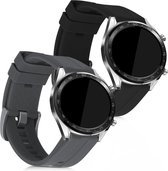 kwmobile 2x armband voor Huawei Watch GT (46mm) - Bandjes voor fitnesstracker in grijs / zwart