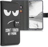 kwmobile telefoonhoesje voor Samsung Galaxy S20 FE - Hoesje met pasjeshouder in wit / zwart - Don't Touch My Phone design