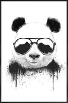 JUNIQE - Poster in kunststof lijst Blijf Cool Panda -20x30 /Wit &