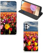Stand Case Moederdag Cadeau Samsung Galaxy A32 5G Enterprise Editie | Samsung A32 4G Telefoonhoesje met foto Tulpen