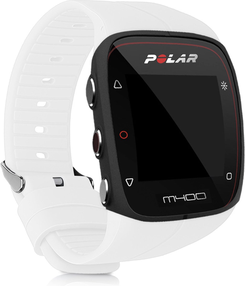 kwmobile horlogebandje geschikt voor Polar M400 / M430 polsband - Smartwatch bandje van TPU - Activity tracker horloge band in wit
