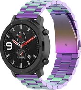 Stalen Smartwatch bandje - Geschikt voor  Xiaomi Amazfit GTR stalen band - regenboog - 47mm - Horlogeband / Polsband / Armband