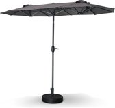 Alice's Garden Dubbele parasol BIARRITZ - 1X3m - Ovaal - Grijs