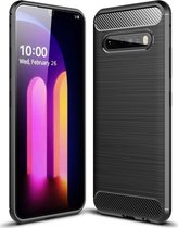 LG V60 ThinQ Hoesje - Mobigear - Brushed Slim Serie - TPU Backcover - Zwart - Hoesje Geschikt Voor LG V60 ThinQ