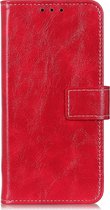 OnePlus 7T Hoesje - Mobigear - Basic Serie - Kunstlederen Bookcase - Rood - Hoesje Geschikt Voor OnePlus 7T