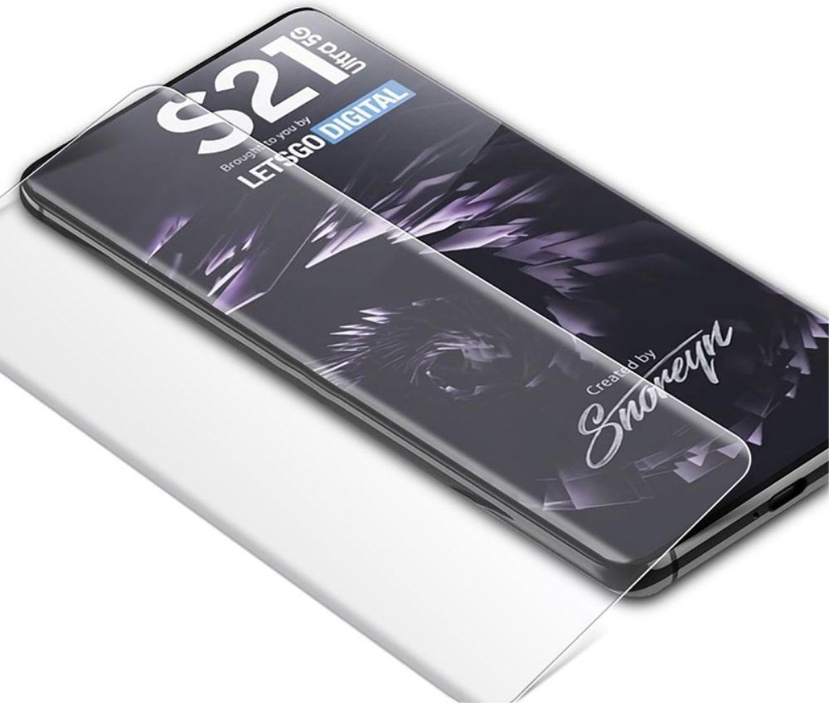 Galaxy S21- Protection Écran en Verre trempé de Dispersion Liquide avec  Lumière UV 3D